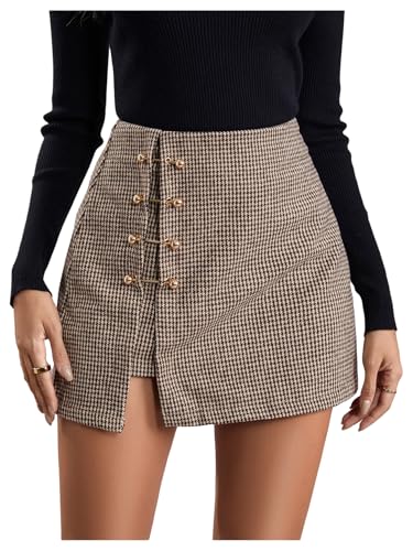 Amazon.com: WDIRARA Women's Side Slit Metallic Trim High Waisted